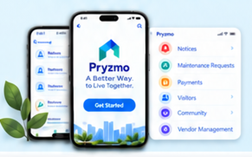 Illustrative Pryzmo resident application on phones